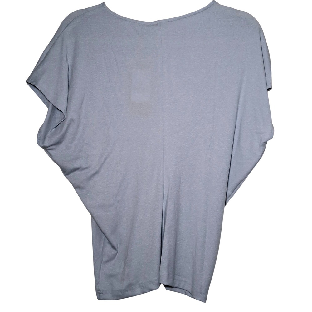 NWT OGL Tencel Linen Blend Round Neck Relaxed Summer Top M Dew Sky Kimono Sleeve - Picture 4 of 9